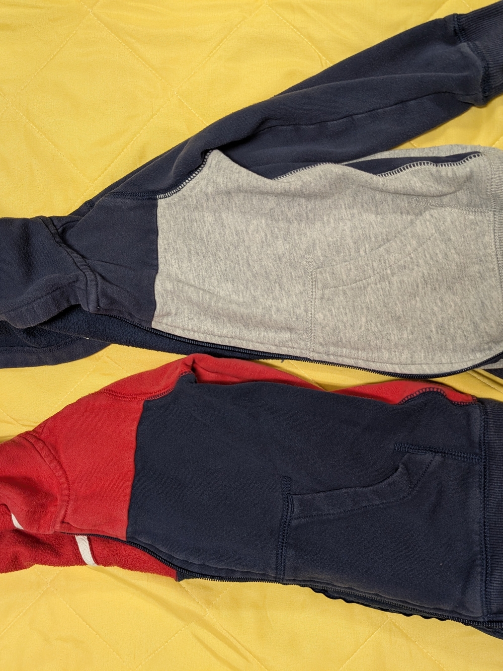 Colorblock Kids Zip Hoodie - Navy, Gray & Red